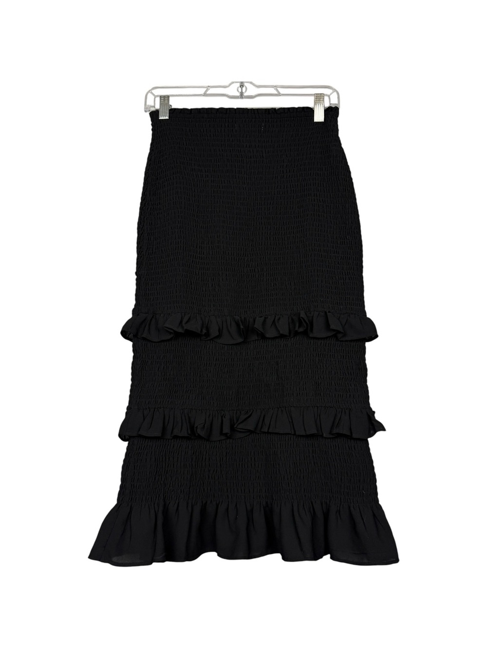 Abercrombie & Fitch Smocked Ruffle Tiered Midi Dress - Picture 3 of 6